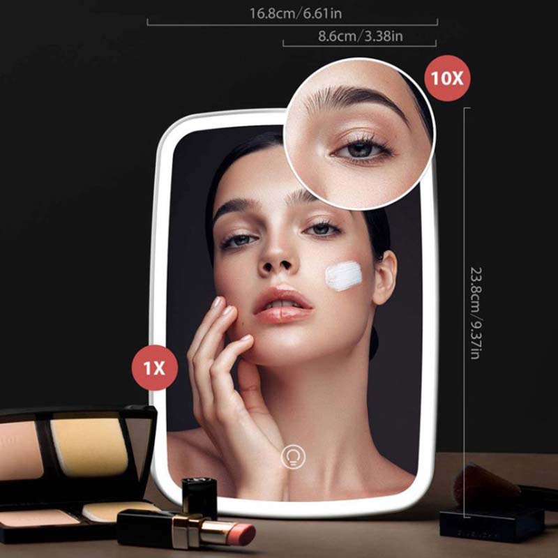 LED Makeup Mirror with Light Touch Switch Control 1200 mAh/ Ugraded