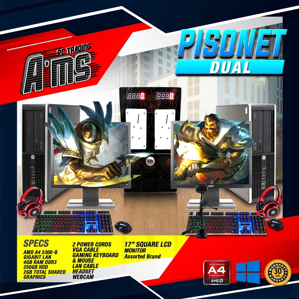 2 SETS OF AMD - A4 5300B COMPLETE COMPUTER SET AND FREE PISONET BOX ...