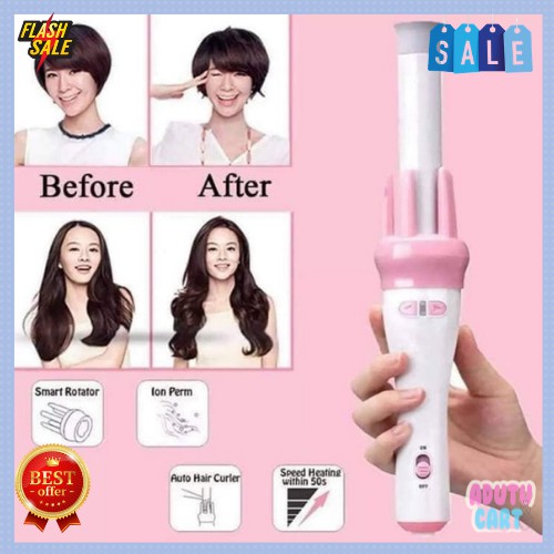 Pink Automatic Magic Hair Curler Tourmaline Ceramic Auto Curling