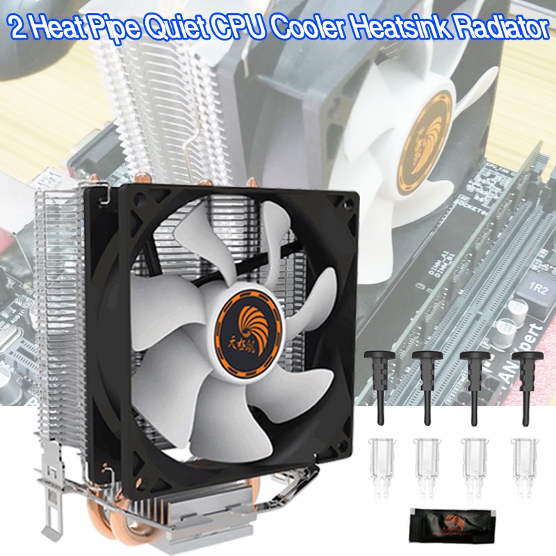 [Spot] 2 Heat Pipe Quiet CPU Cooler Heatsink Radiator | Shopee Philippines