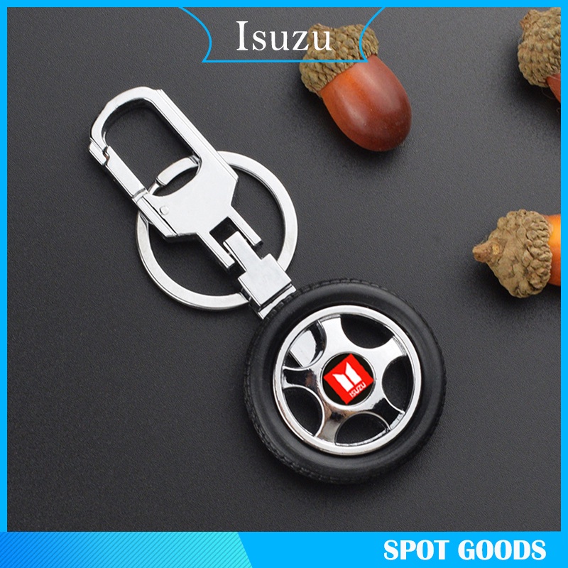 Isuzu Car Logo Keychain Tire Wheel Key Rings Car Styling Metal Keyring ...