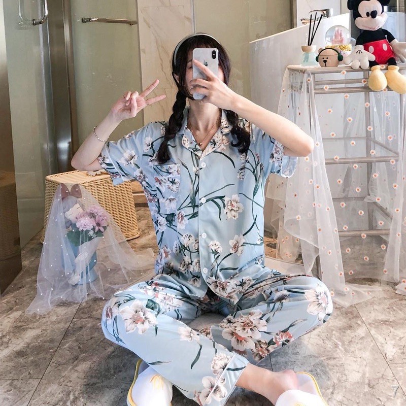 CAND Korean Flower Floral Design Cotton sleepwear Shortsleeved