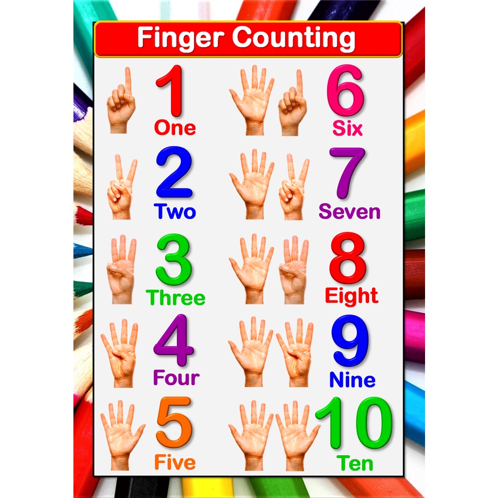 Numbers Wall Chart Educational poster Learning chart laminated chart ...