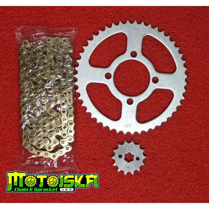 TVS APACHE 180 XVenture Chain & Sprocket set (FLAT TYPE) Shopee