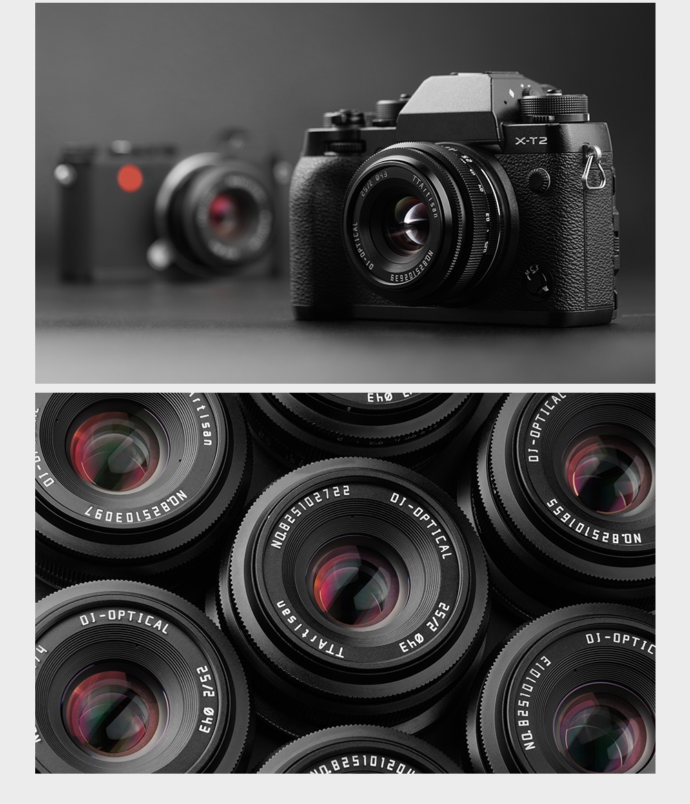 TTArtisan 25mm F2.0 APS-C Objectif Manuel Objectif Portable et économique Objectif Portrait
