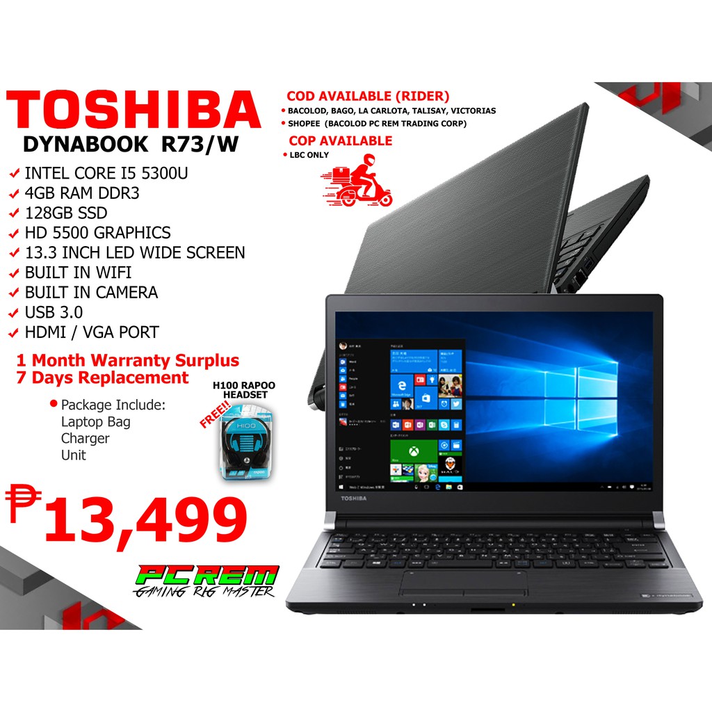 TOSHIBA DYNABOOK R73/W (SURPLUS LAPTOP) | Shopee Philippines