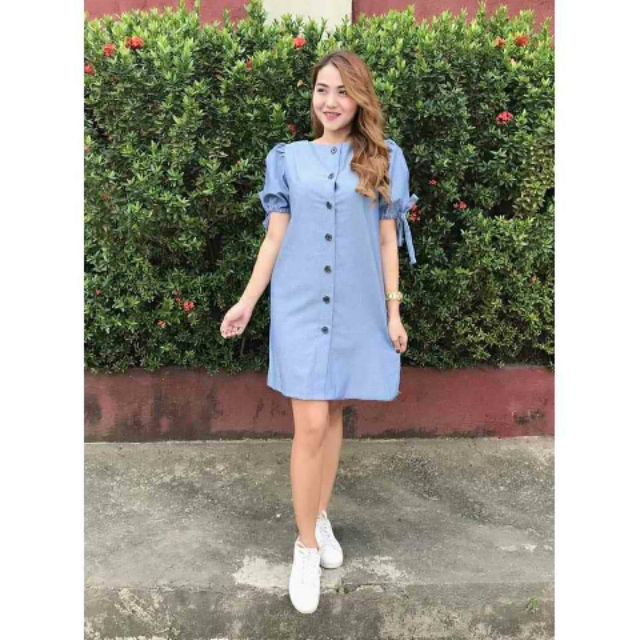 Maong dress with rubber on sale shoes