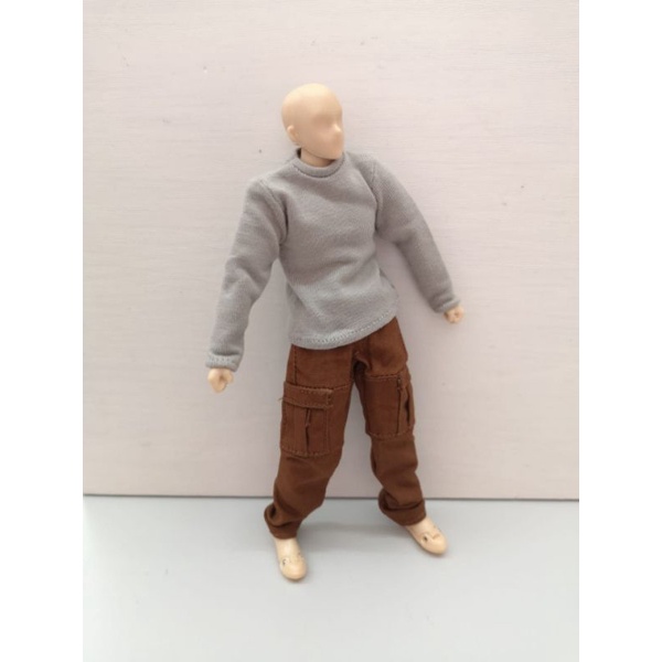 Male action figure clothes 1/12 / Khakis pants 1/12 / Long sleeve