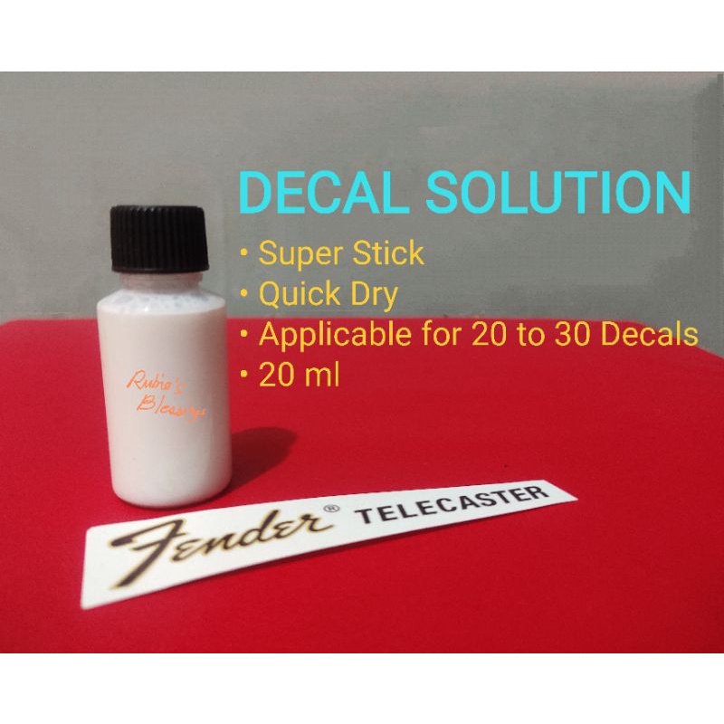 WATERSLIDE GUITAR DECAL SOLUTION WATERSLIDE DECAL GLUE 20ml/1ml