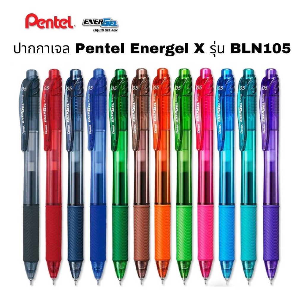 12 Color Set Pentel Energel X Gel Pen Model BLN105 Size 0.5mm. Shopee
