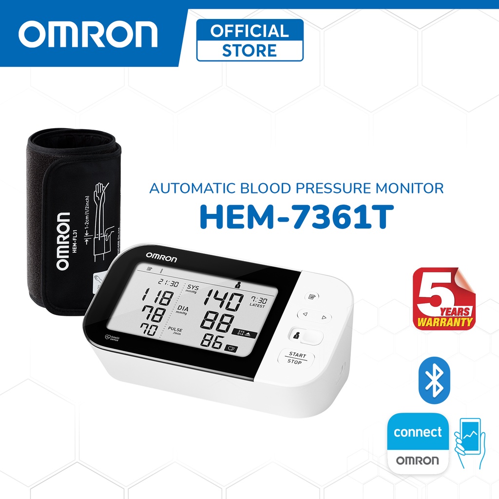 Omron HEM7361T Automatic Upper Blood Pressure Monitor BP BPM Digital