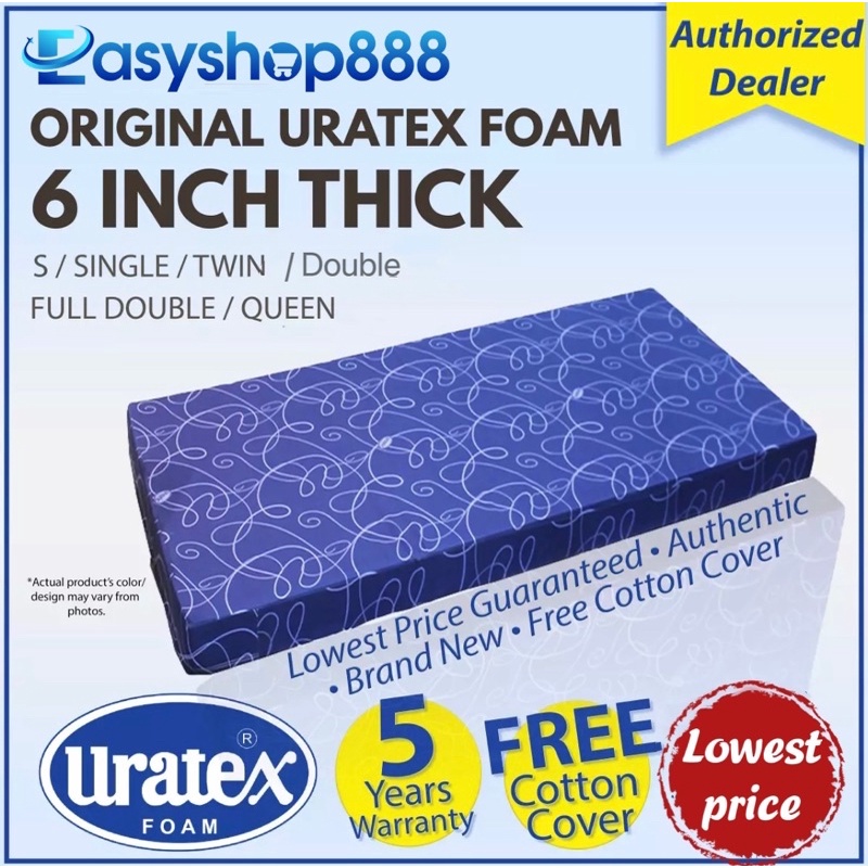 Uratex Straight Foam with Cover King size 100 ORIGINAL (Single/ Double