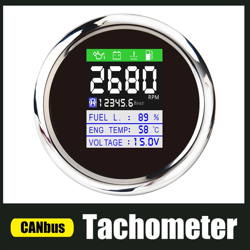 CANbus Multi-functional 85mm Digital Gauge Oil Pressure Water Temp Fuel ...