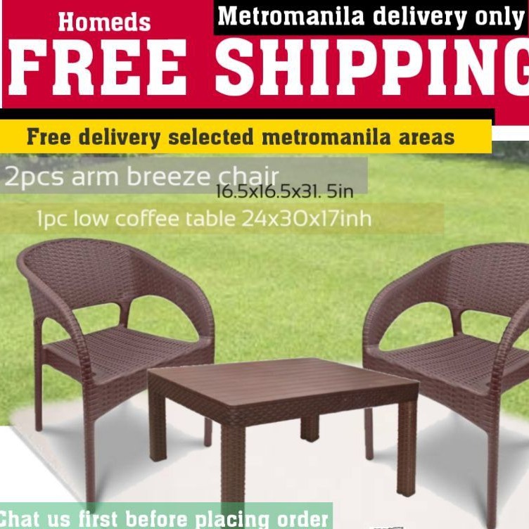 elegant rattan table set arm chairs and table Freeship metromanila Shopee Philippines