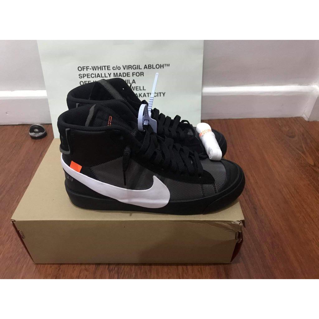 Off-white x nike blazer mid cheap black/cone/black/white (grim reapers)