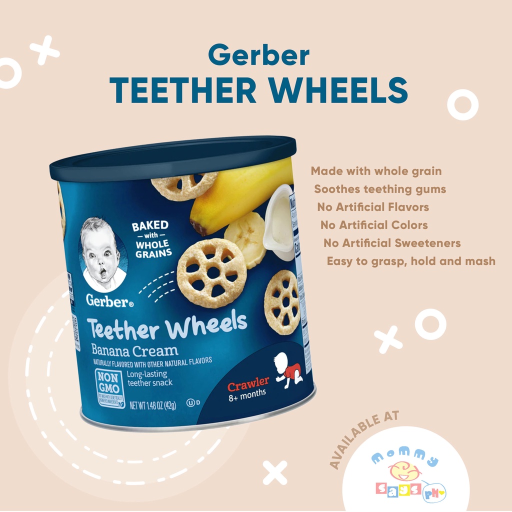 Gerber Baby Snacks Teether Wheels (2 different flavors) Shopee