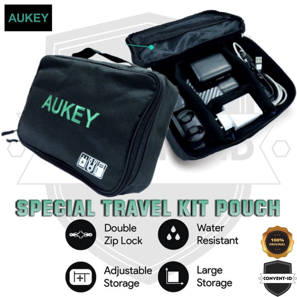 Aukey Handheld Travel Kit Accessories Organizer Pouch Bag Multifunction