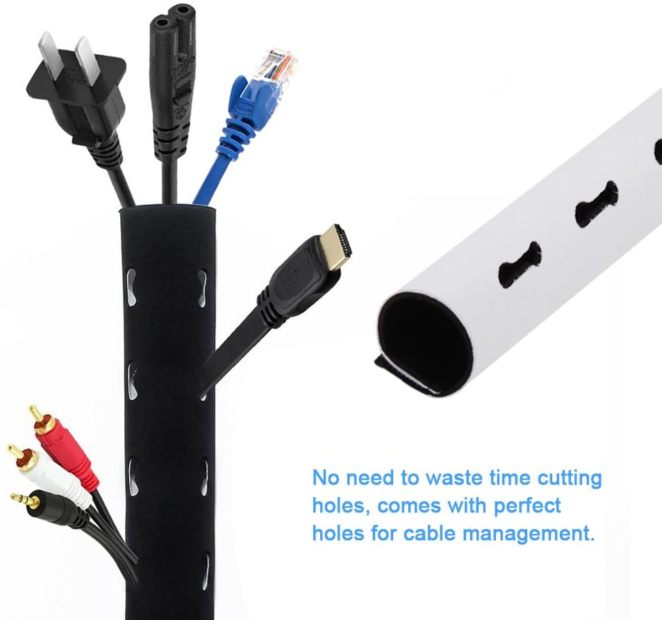 Cable Management Sleeve Flexible Neoprene Wrap Wire Cord Hider Cover  Organizer Multihole Wire Hider For TV