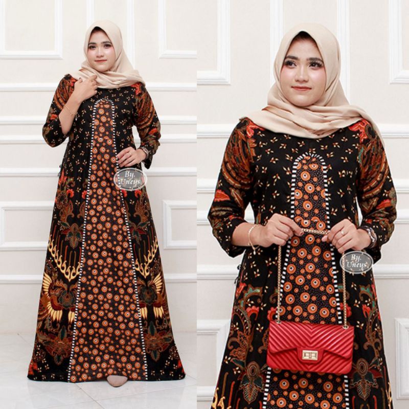 KATUN Robe Batik Dwi Genes Cotton Muslim Women Uniforms Premium Modern ...