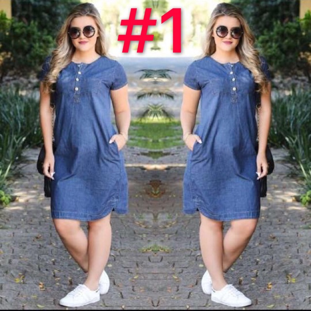 Denim plus size boho polo formal dress casual women dresses Shopee Philippines