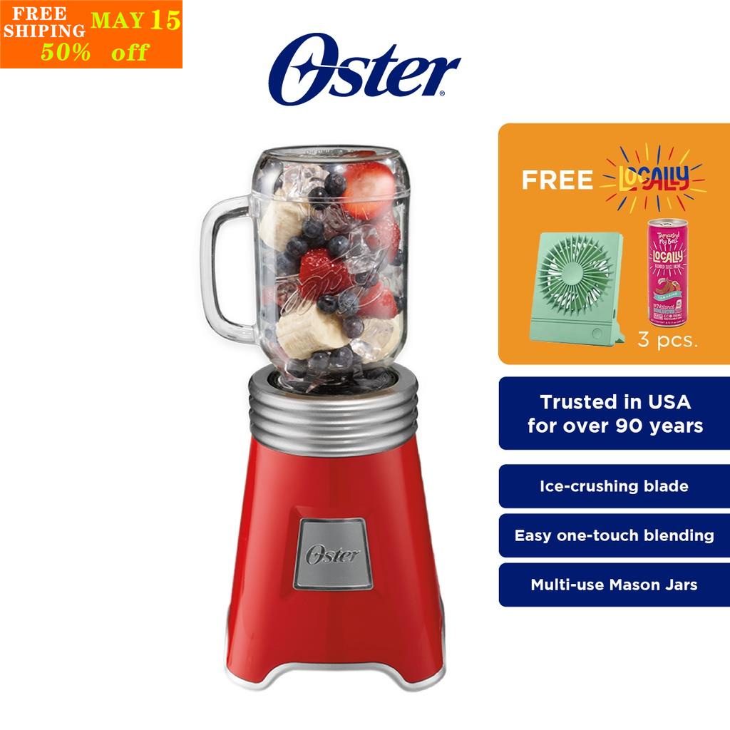 Oster® Ball Mason Jar Blender w/ 2 600mL Mason Jars Red