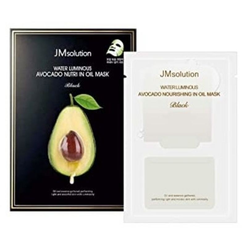 Masques Nourrissants à L'huile D'avocat JMsolution - Lot De 10 Sachets X 28mL - Fabriqué En Corée