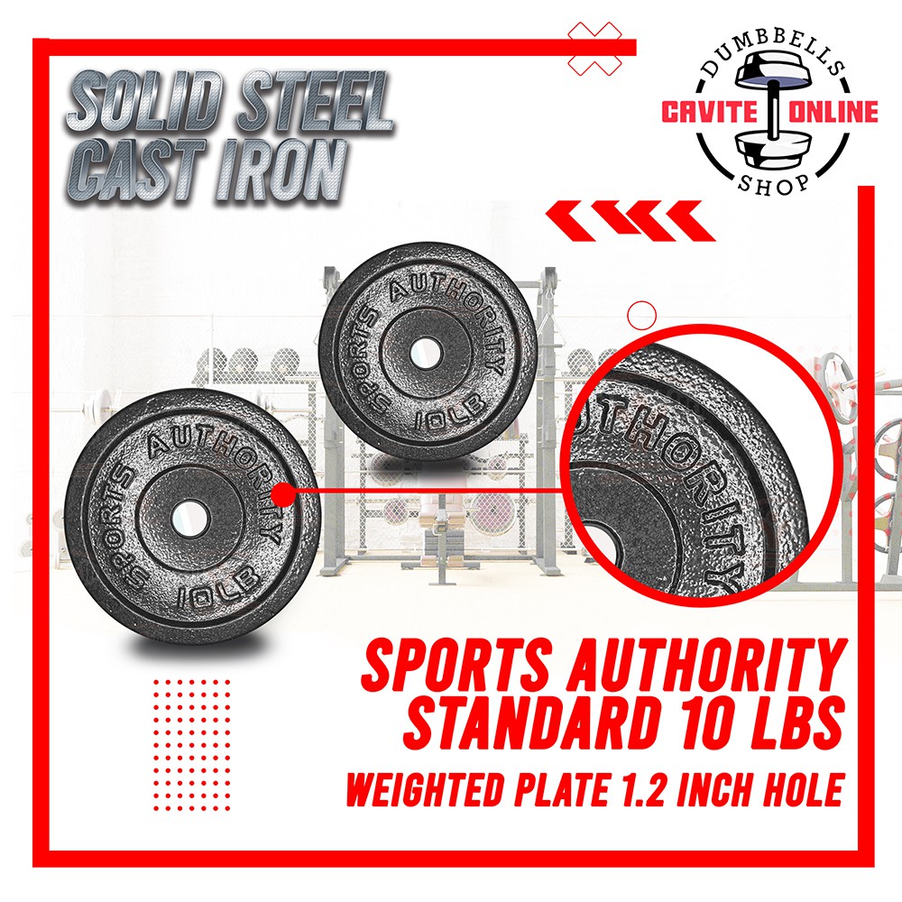 Sports Authority Cast 10 LBS Iron Plate Weight Plate for Strength