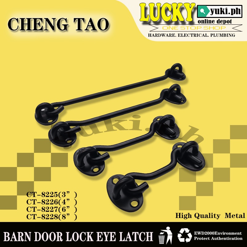 CHENGTAO MATTE BLACK HEAVY DUTY BARN DOOR LOCK EYE LATCH Shopee