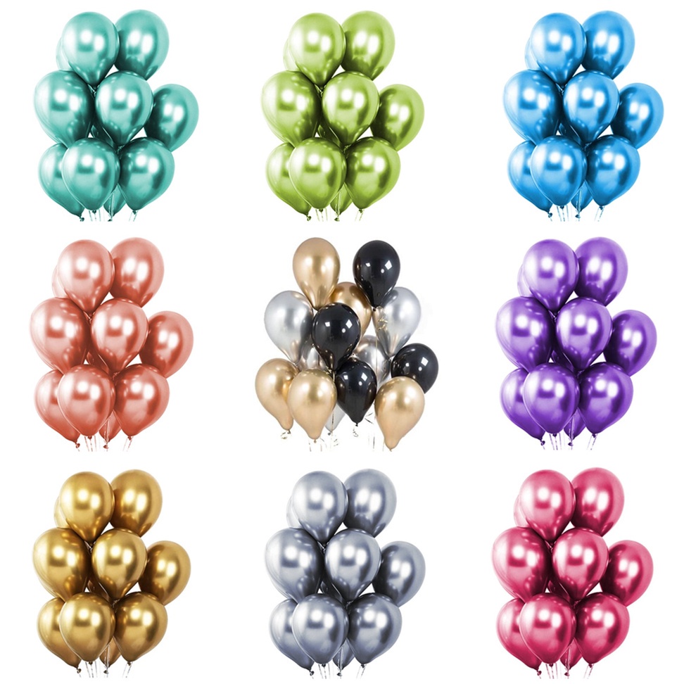 10pcs 5/10/12 inch Metalic Balloons Shining Chrome Latex Balloon