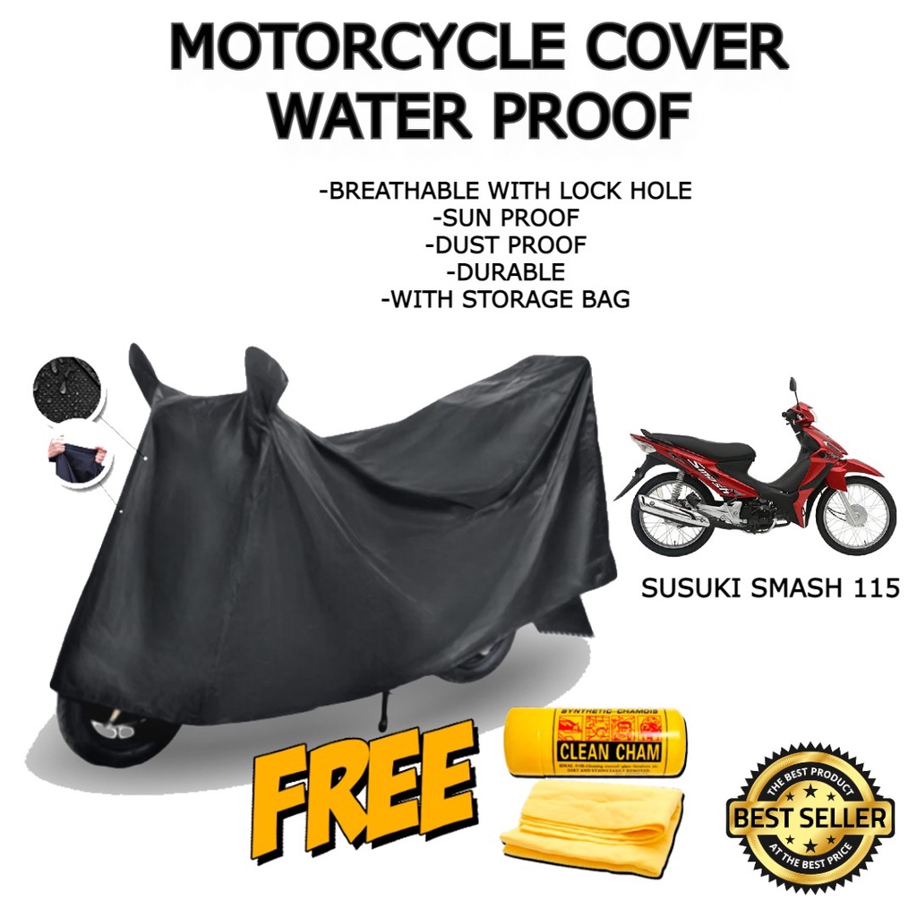 SUSUKI SMASH 115 MOTOR COVER Original WITH FREE CHAM CLEAN waterproof ...