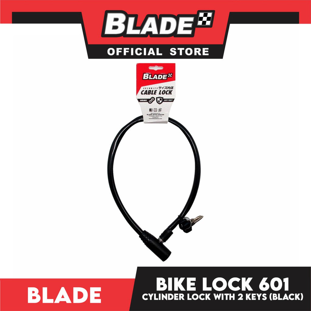 Blade Bike Lock 601 Cylinder Lock with 2 Keys (Black) | Shopee Philippines