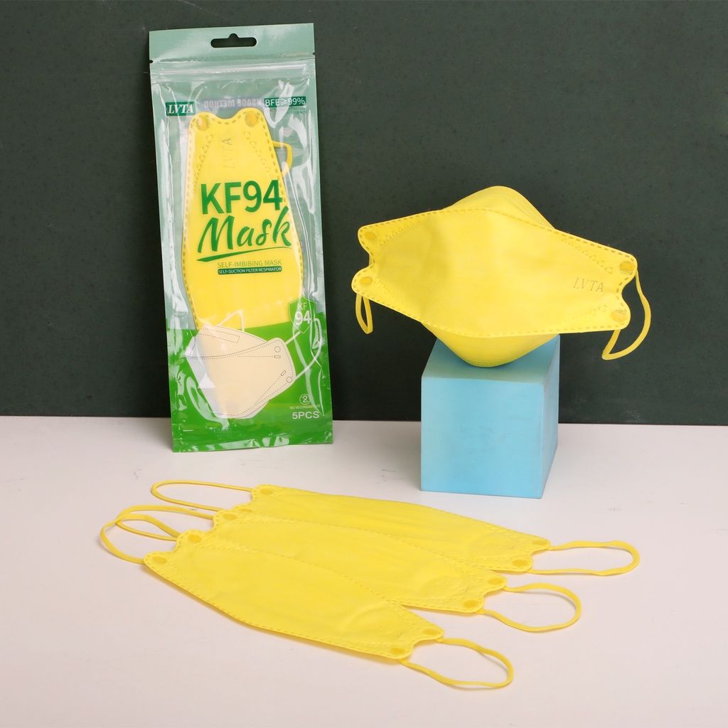 Mask KF94 Face Mask 4 Layer Nonwoven LVTA Color Protection Filter 3D