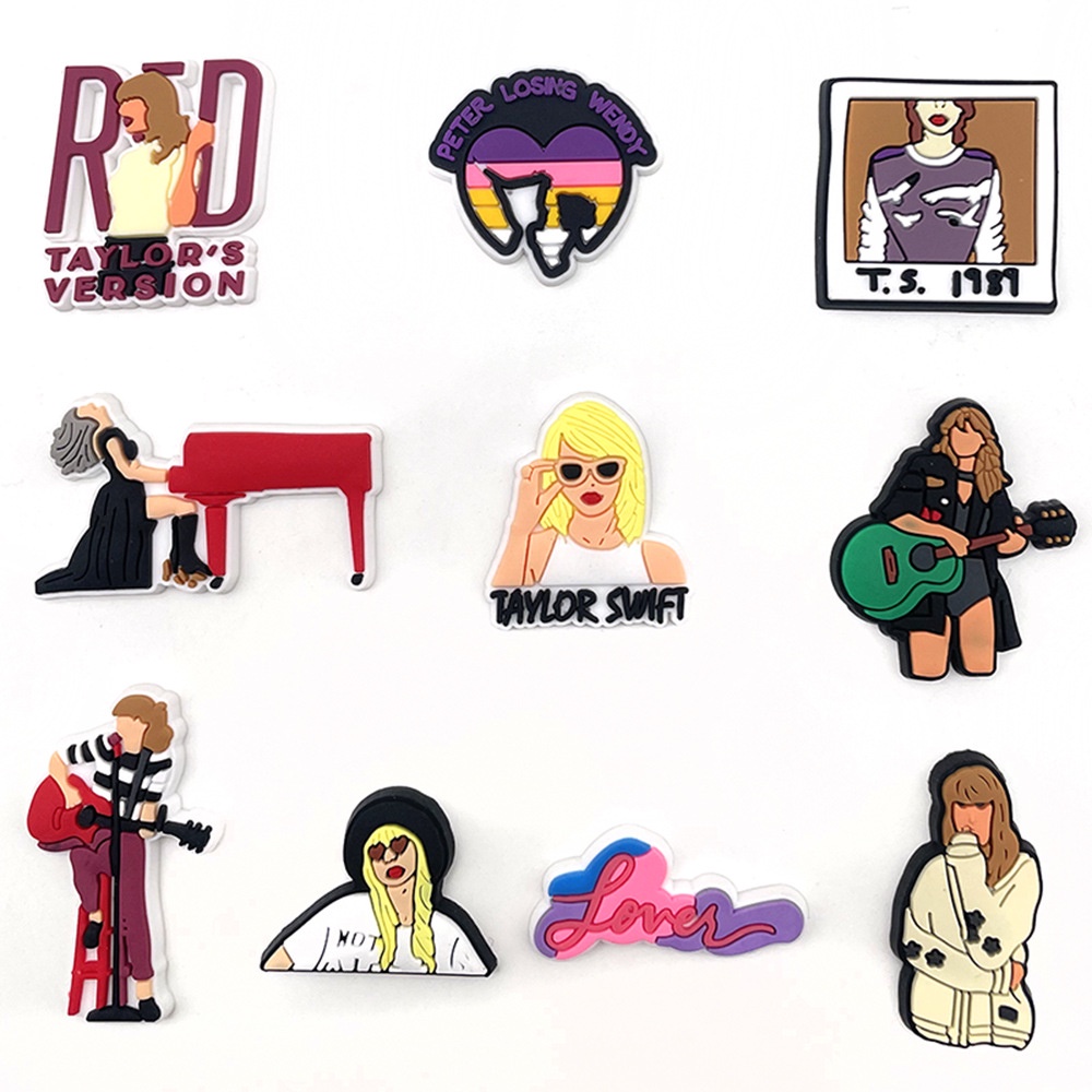 Cartoon Taylor Swift Design Jibitz croccs Charms Lover croccs jibits ...