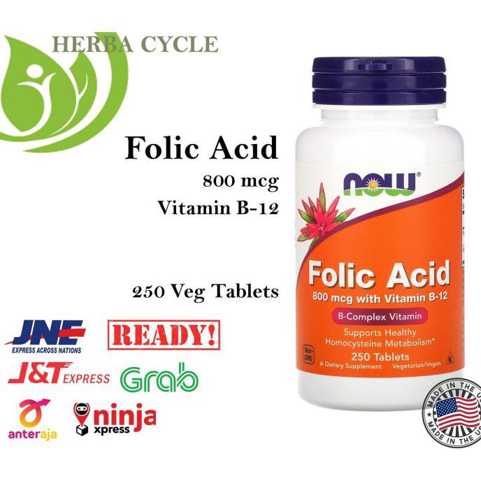 Now Foods Folic Acid Vit B Mcg Caps Ori Usa Shopee