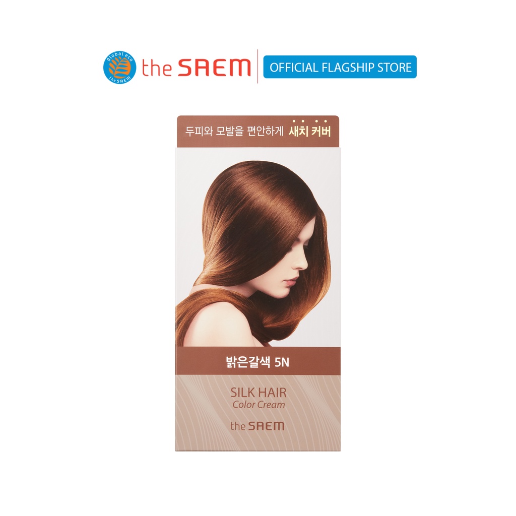 The Saem Silk Hair Color Cream Gray Hair Color Light Brown Shopee
