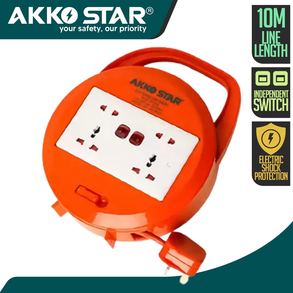 AKKO STAR High Quality Universal Retractable Extension Socket Outlet ...
