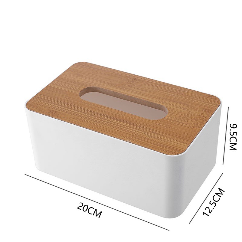 【COD】Wood Cover Plastic Tissue Box Holder Kitchen Storage Box Office ...