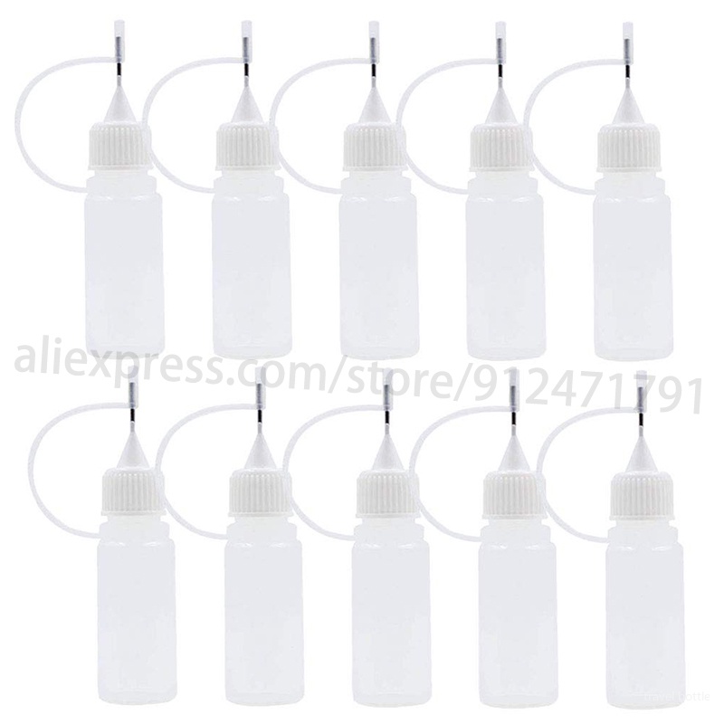 100pcs 10ml Empty Plastic Dropper Bottles Squeezable Needle Tip Bottle