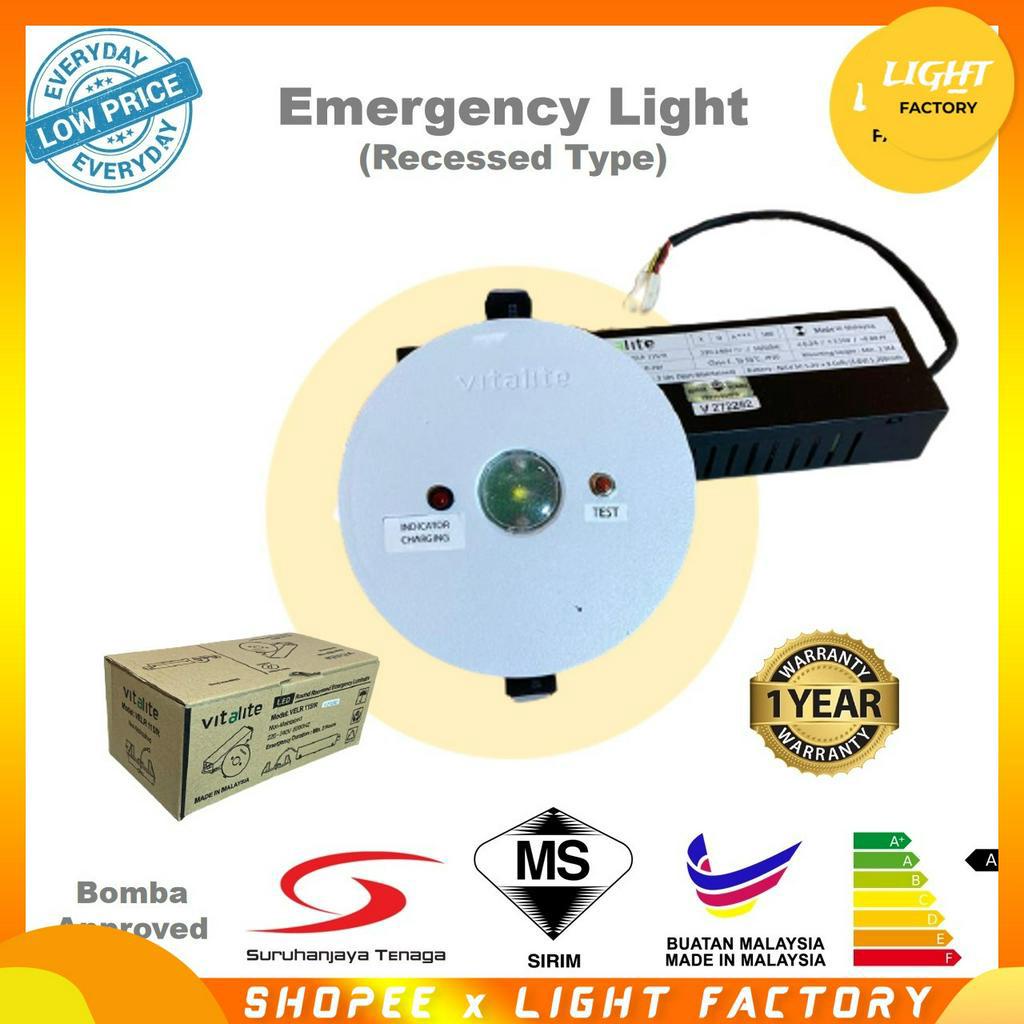 {BOMBA APRROVED} VITALITE LED Emergency Light Recessed type with SIRIM