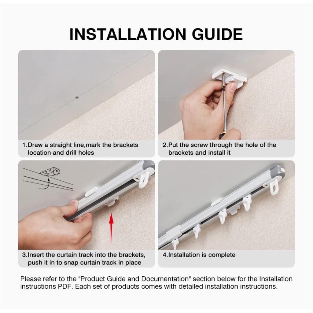 Adjustable Extendable Ceiling Curtain Track For Bedroom and Living Room ...