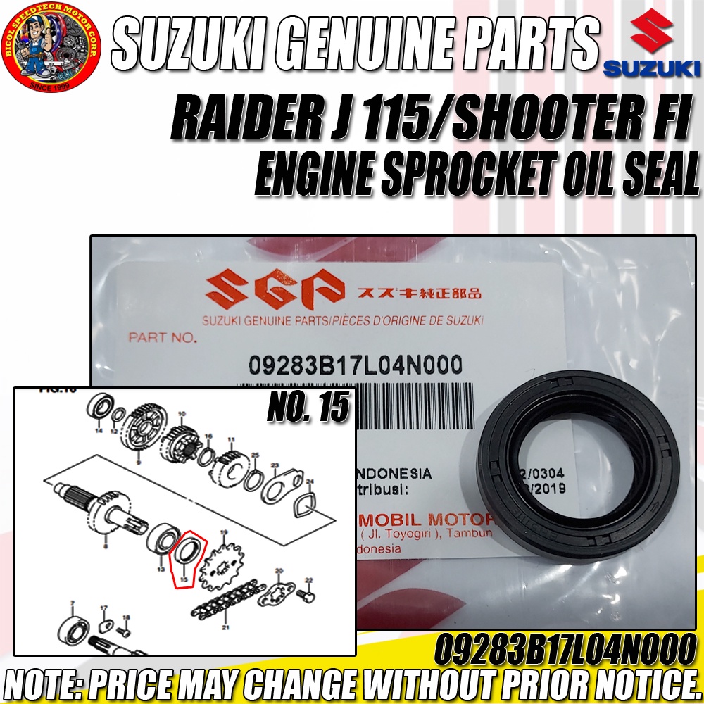 Raider J 115shooter Fi Engine Sprocket Oil Seal Sgp Genuine 09283 17l04 000 Shopee 4201