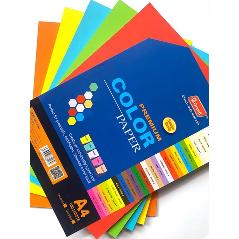 A4 PGrand color cover paper 5 mixed colors (set of 30 sheets) | Shopee ...