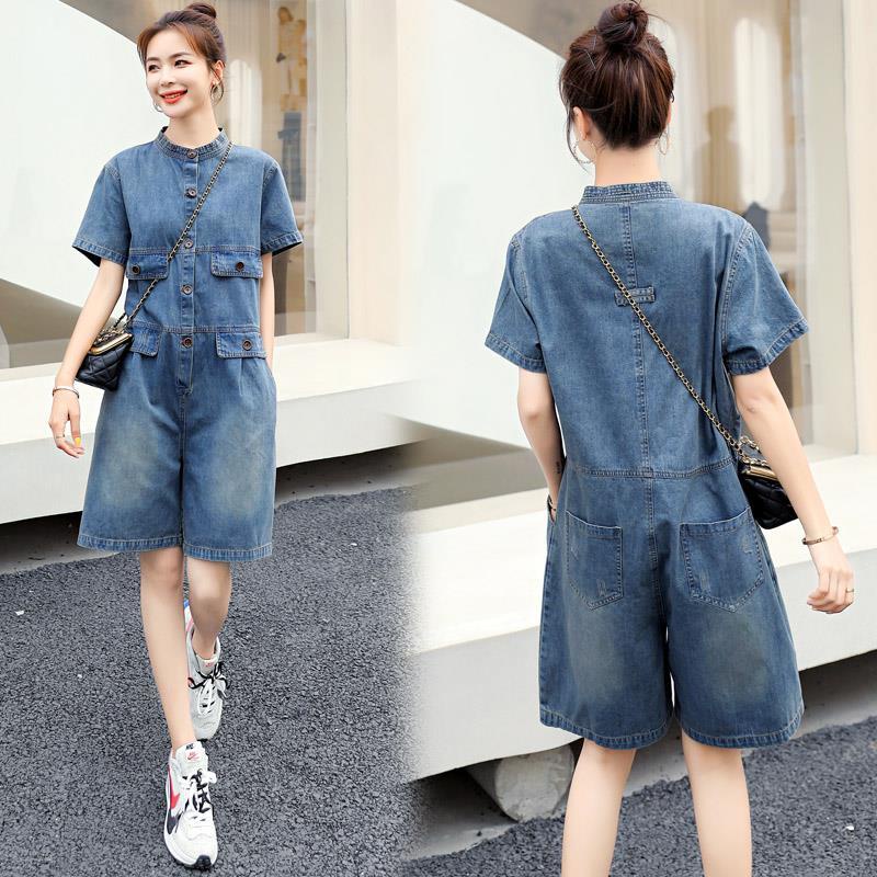 Retro Denim Jumpsuit Shorts Women Casual Thin Shopee Philippines