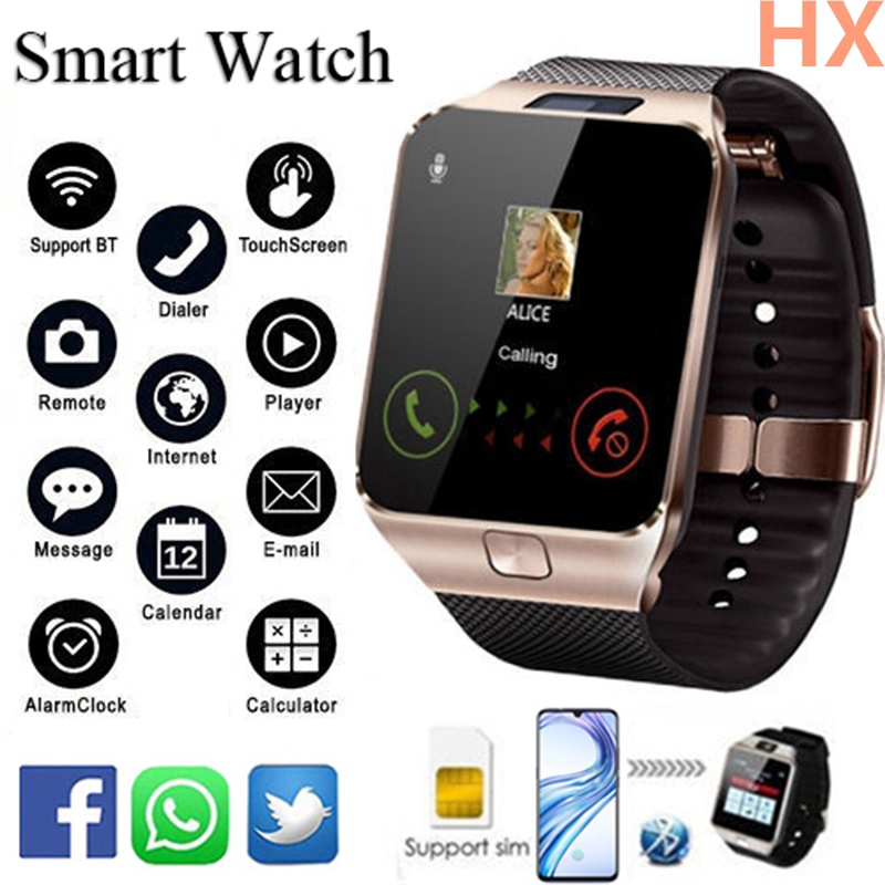 DZ09 Android Smart Watch Bluetooth With Sim Card Phone Fitness Tracker  Smart Watches Suitable Women Men