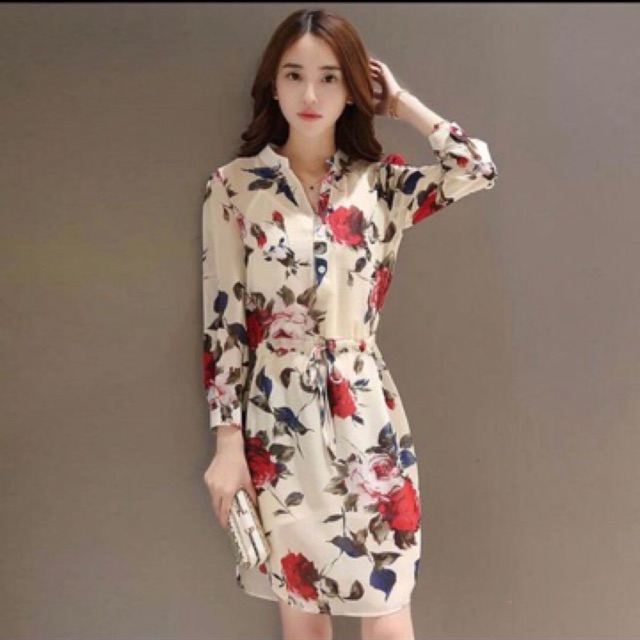 Shopee long 2025 sleeve dress