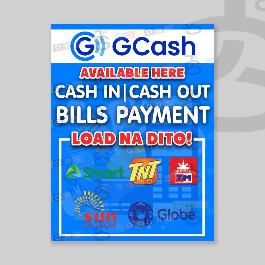 GCash Cash In Cash Out And Load Tindahan Business Tarpaulin Signage ...