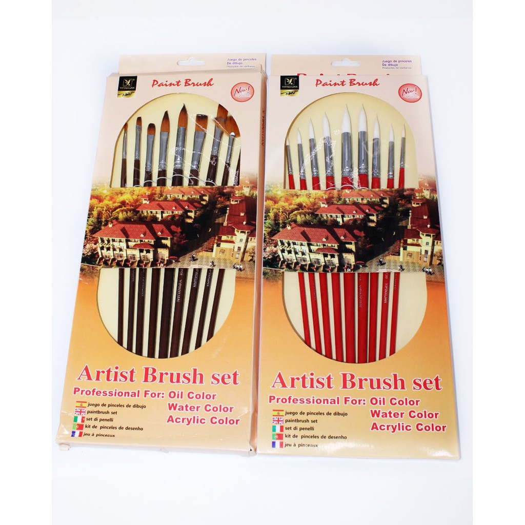Yipinxuan Professional Artist Paint Brush Set 9pcs Brush Shopee
