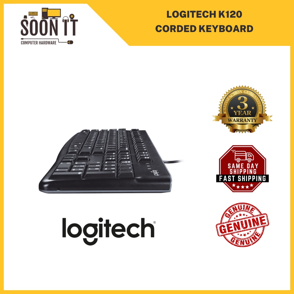 LOGITECH K120 USB Standard Wired / Corded Keyboard | Shopee Philippines