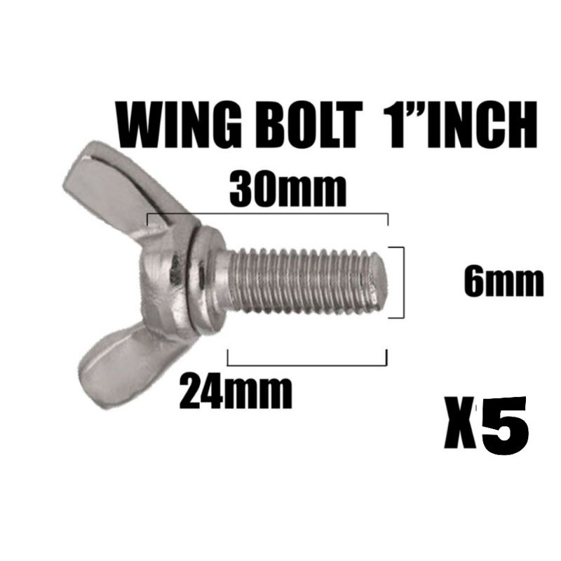 wing bolts / butterfly bolts 1" 5pcs Shopee Philippines