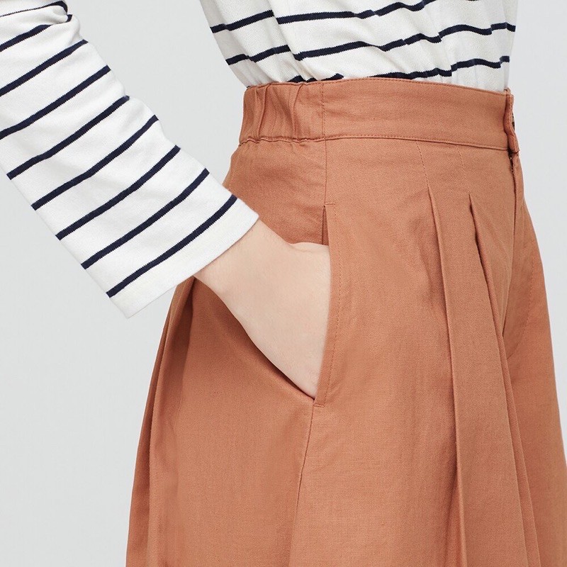 pry Luxe-Cotton Sarouel 涼しく Cropped Pants PRY Luxe